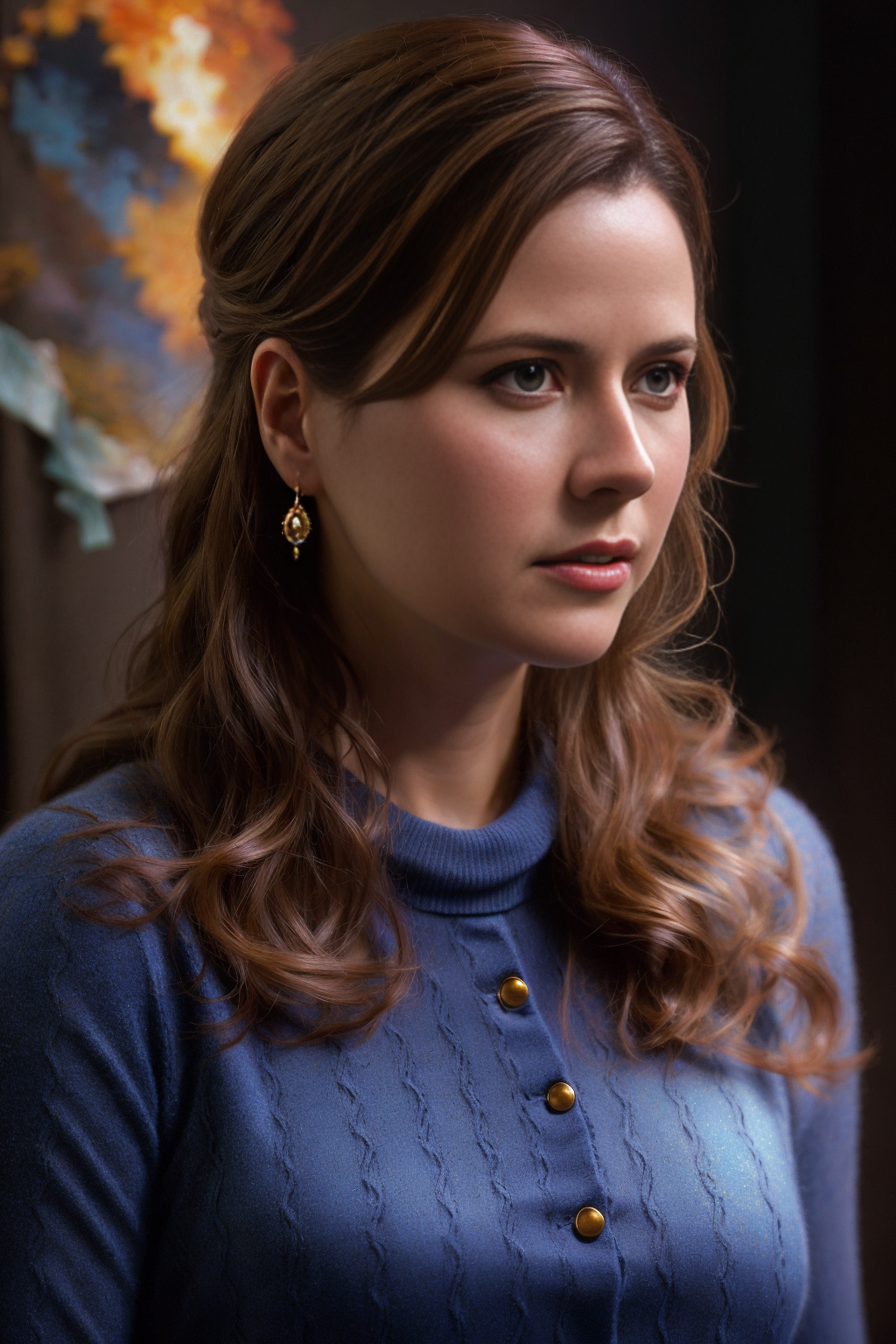 01161-1197583675-young, modelshoot style,Pam Beesly, wearing blue sweater, (extremely detailed CG unity 8k wallpaper), full shot body photo of th.png